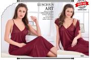 SUMMER SPECIAL  SHINKER SATIN 2 PCS GOWN NIGHTY VOL.PC-458